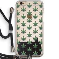 CaseCompany Weed: iPhone 6 / 6S Transparant Hoesje met koord