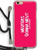 CaseCompany Neuters (roze): iPhone 6 / 6S Transparant Hoesje met koord