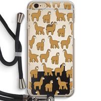 CaseCompany Alpacas: iPhone 6 / 6S Transparant Hoesje met koord