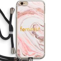 CaseCompany Feminist: iPhone 6 / 6S Transparant Hoesje met koord