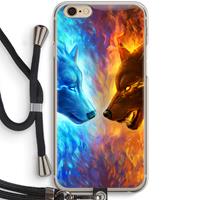 CaseCompany Fire & Ice: iPhone 6 / 6S Transparant Hoesje met koord