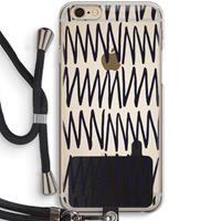 CaseCompany Marrakech Zigzag: iPhone 6 / 6S Transparant Hoesje met koord