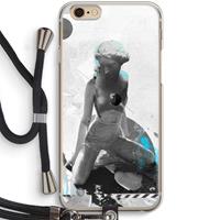 CaseCompany I will not feel a thing: iPhone 6 / 6S Transparant Hoesje met koord