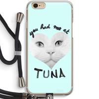 CaseCompany You had me at tuna: iPhone 6 / 6S Transparant Hoesje met koord