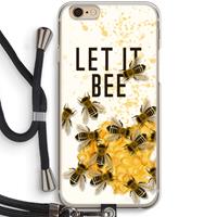 CaseCompany Let it bee: iPhone 6 / 6S Transparant Hoesje met koord