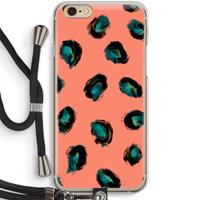 CaseCompany Pink Cheetah: iPhone 6 / 6S Transparant Hoesje met koord