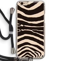 CaseCompany Arizona Zebra: iPhone 6 / 6S Transparant Hoesje met koord