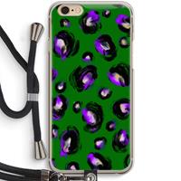 CaseCompany Green Cheetah: iPhone 6 / 6S Transparant Hoesje met koord