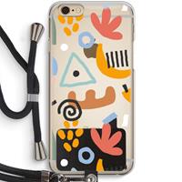 CaseCompany Abstract: iPhone 6 / 6S Transparant Hoesje met koord