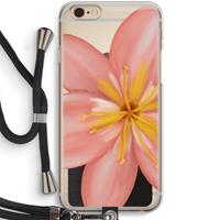 CaseCompany Pink Ellila Flower: iPhone 6 / 6S Transparant Hoesje met koord