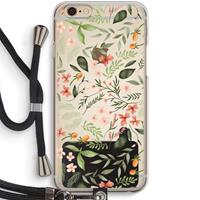 CaseCompany Sweet little flowers: iPhone 6 / 6S Transparant Hoesje met koord