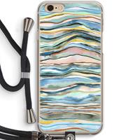 CaseCompany Watercolor Agate: iPhone 6 / 6S Transparant Hoesje met koord