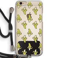 CaseCompany Bananas: iPhone 6 / 6S Transparant Hoesje met koord