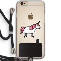 CaseCompany Eenhoorn: iPhone 6 / 6S Transparant Hoesje met koord