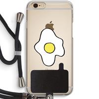 CaseCompany Spiegelei: iPhone 6 / 6S Transparant Hoesje met koord