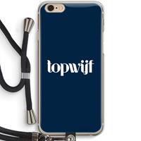 CaseCompany Topwijf Navy: iPhone 6 / 6S Transparant Hoesje met koord