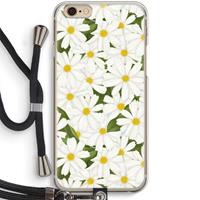 CaseCompany Summer Daisies: iPhone 6 / 6S Transparant Hoesje met koord