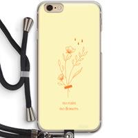CaseCompany No rain no flowers: iPhone 6 / 6S Transparant Hoesje met koord