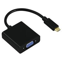 Hama USB / VGA Adapter [1x USB-C℃ Stecker - 1x VGA-Buchse] Schwarz vergoldete Steckkontakte 