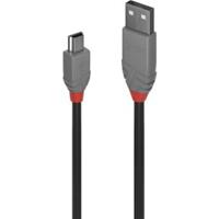 Lindy 36724 3m USB A Mini-USB B Mannelijk Mannelijk Zwart USB-kabel