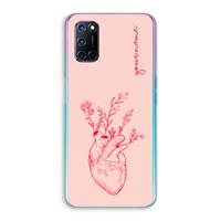 CaseCompany Blooming Heart: Oppo A92 Transparant Hoesje