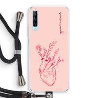 CaseCompany Blooming Heart: Huawei P Smart Pro Transparant Hoesje met koord