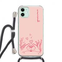 CaseCompany Love is in the air: iPhone 11 Transparant Hoesje met koord