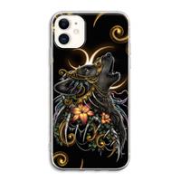 CaseCompany Huilende Wolf: iPhone 11 Transparant Hoesje