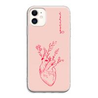 CaseCompany Blooming Heart: iPhone 11 Transparant Hoesje