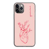 CaseCompany Blooming Heart: iPhone 11 Pro Transparant Hoesje