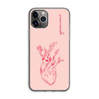 CaseCompany Blooming Heart: iPhone 11 Pro Max Transparant Hoesje