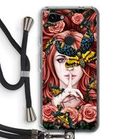 CaseCompany Lady Moth: Pixel 3a Transparant Hoesje met koord