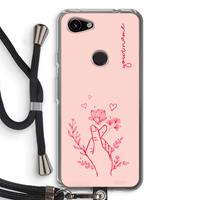 CaseCompany Giving Flowers: Pixel 3a Transparant Hoesje met koord