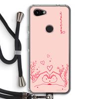 CaseCompany Love is in the air: Pixel 3a Transparant Hoesje met koord