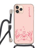 CaseCompany Love is in the air: iPhone 11 Pro Max Transparant Hoesje met koord