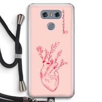 CaseCompany Blooming Heart: LG G6 Transparant Hoesje met koord