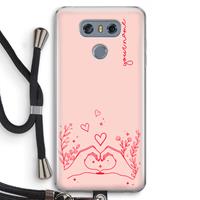 CaseCompany Love is in the air: LG G6 Transparant Hoesje met koord