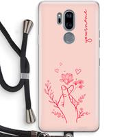 CaseCompany Giving Flowers: LG G7 Thinq Transparant Hoesje met koord
