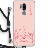 CaseCompany Love is in the air: LG G7 Thinq Transparant Hoesje met koord