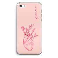 CaseCompany Blooming Heart: iPhone 5 / 5S / SE Transparant Hoesje