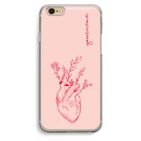 CaseCompany Blooming Heart: iPhone 6 / 6S Transparant Hoesje