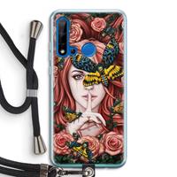 CaseCompany Lady Moth: Huawei P20 Lite (2019) Transparant Hoesje met koord