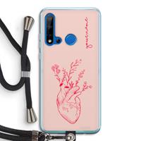 CaseCompany Blooming Heart: Huawei P20 Lite (2019) Transparant Hoesje met koord