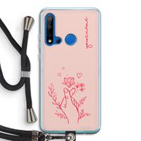 CaseCompany Giving Flowers: Huawei P20 Lite (2019) Transparant Hoesje met koord