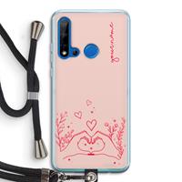 CaseCompany Love is in the air: Huawei P20 Lite (2019) Transparant Hoesje met koord