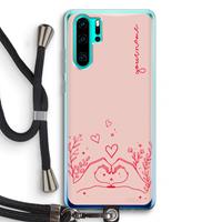 CaseCompany Love is in the air: Huawei P30 Pro Transparant Hoesje met koord