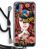 CaseCompany Lady Moth: Huawei P20 Lite Transparant Hoesje met koord