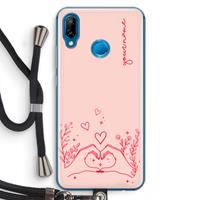 CaseCompany Love is in the air: Huawei P20 Lite Transparant Hoesje met koord