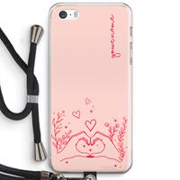 CaseCompany Love is in the air: iPhone 5 / 5S / SE Transparant Hoesje met koord