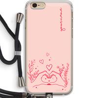 CaseCompany Love is in the air: iPhone 6 PLUS / 6S PLUS Transparant Hoesje met koord